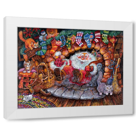 Night B4 Q White Modern Wood Framed Art Print by Bell, Bill