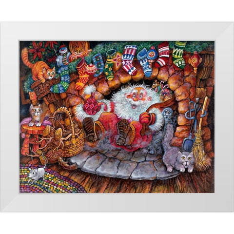 Night B4 Q White Modern Wood Framed Art Print by Bell, Bill