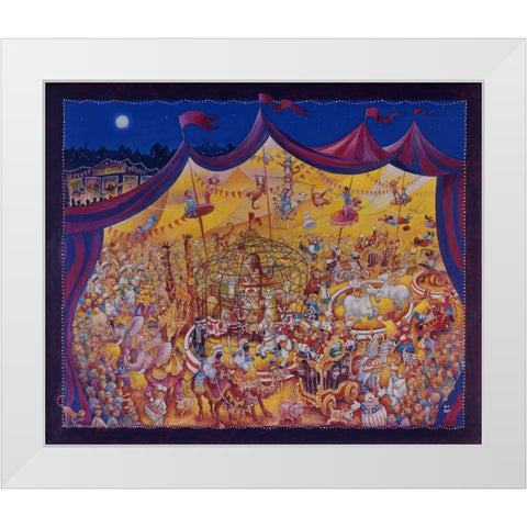 Under The Big Top White Modern Wood Framed Art Print by Bell, Bill