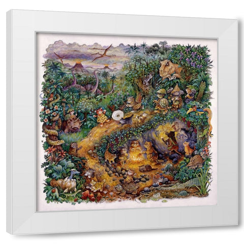 Cave Cats White Modern Wood Framed Art Print by Bell, Bill