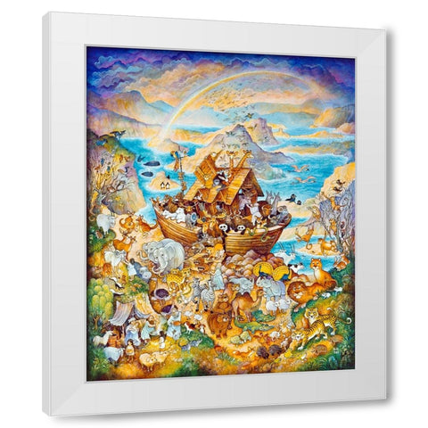 Rainbow Ark White Modern Wood Framed Art Print by Bell, Bill