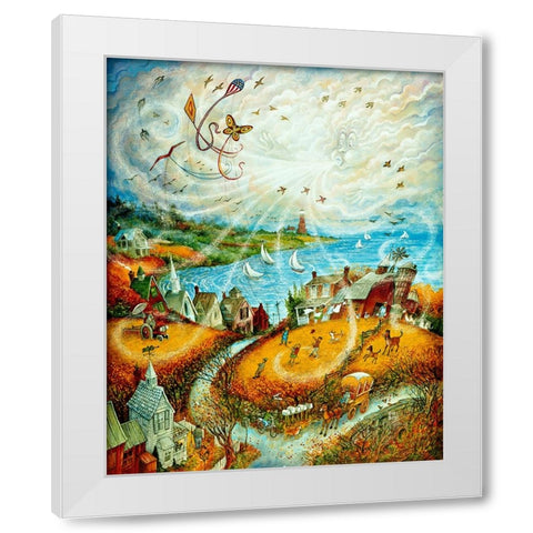 The Wind White Modern Wood Framed Art Print by Bell, Bill
