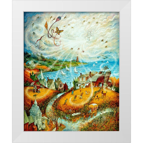 The Wind White Modern Wood Framed Art Print by Bell, Bill