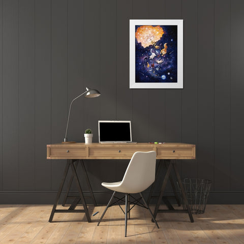 And God Created Cats White Modern Wood Framed Art Print by Bell, Bill