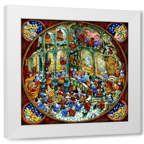 Holy Cats White Modern Wood Framed Art Print by Bell, Bill