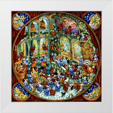 Holy Cats White Modern Wood Framed Art Print by Bell, Bill