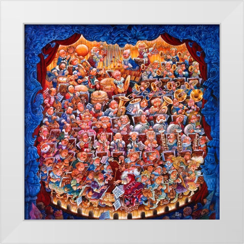 Concertanti Furioso White Modern Wood Framed Art Print by Bell, Bill