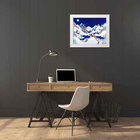 Marshmallow Winter White Modern Wood Framed Art Print by Bell, Bill