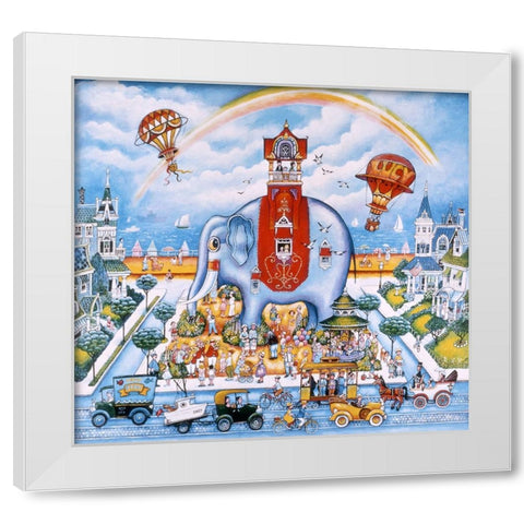 Lucy Of Atlantic City White Modern Wood Framed Art Print by Bell, Bill