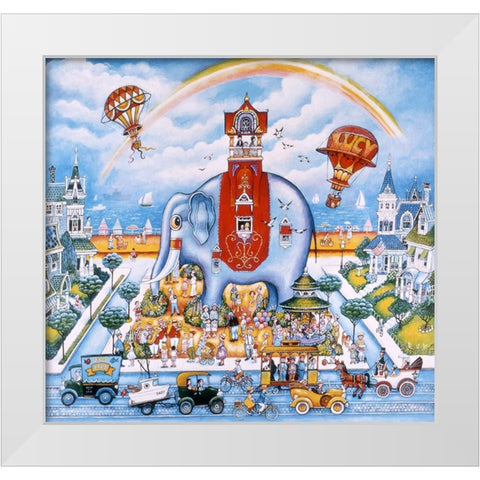 Lucy Of Atlantic City White Modern Wood Framed Art Print by Bell, Bill