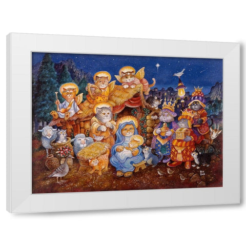 O Starry Night White Modern Wood Framed Art Print by Bell, Bill