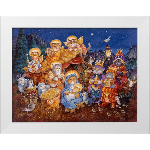 O Starry Night White Modern Wood Framed Art Print by Bell, Bill