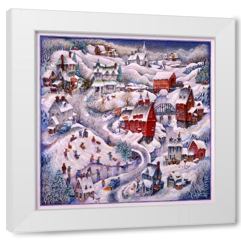 Winter In Vermont  White Modern Wood Framed Art Print by Bell, Bill