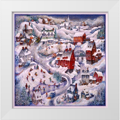 Winter In Vermont  White Modern Wood Framed Art Print by Bell, Bill