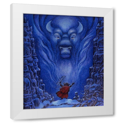 Shamans Dream White Modern Wood Framed Art Print by Bell, Bill