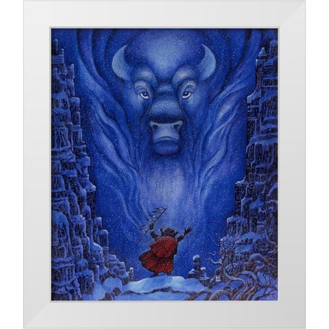 Shamans Dream White Modern Wood Framed Art Print by Bell, Bill