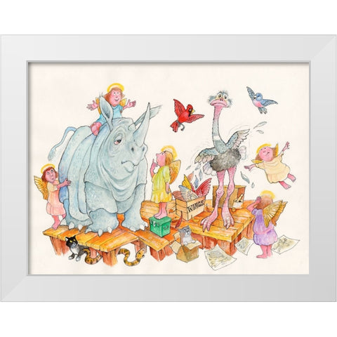 14A White Modern Wood Framed Art Print by Bell, Bill