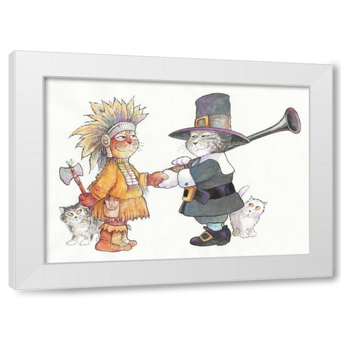 33A - Thanksgiving White Modern Wood Framed Art Print by Bell, Bill