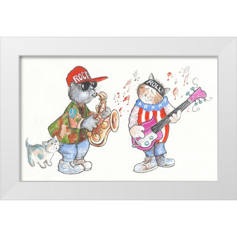 43A - Rock And Roll White Modern Wood Framed Art Print by Bell, Bill