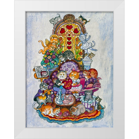 Love Notes White Modern Wood Framed Art Print by Bell, Bill