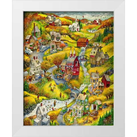 Country Autumn White Modern Wood Framed Art Print by Bell, Bill