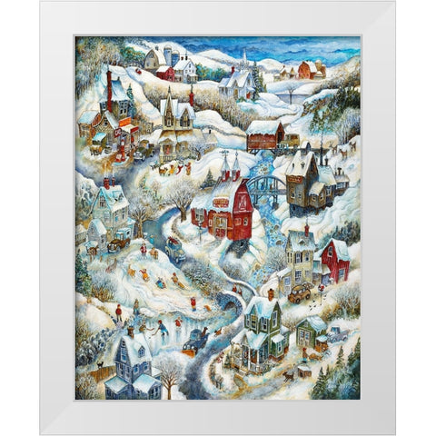 Country Winter (2) White Modern Wood Framed Art Print by Bell, Bill