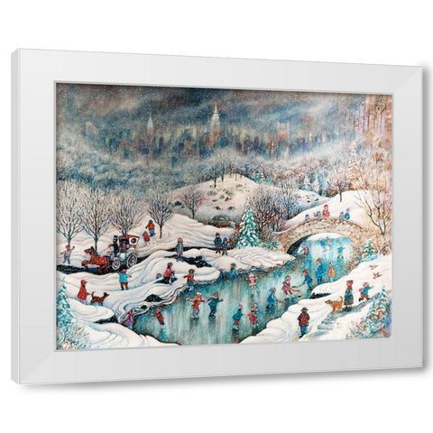 Up In Central Park White Modern Wood Framed Art Print by Bell, Bill