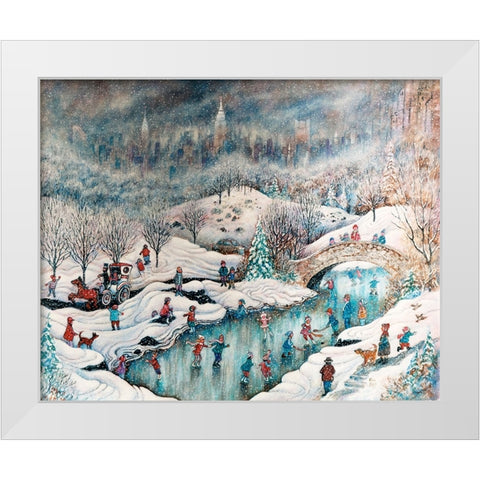 Up In Central Park White Modern Wood Framed Art Print by Bell, Bill
