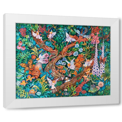 Flower Fairies White Modern Wood Framed Art Print by Bell, Bill