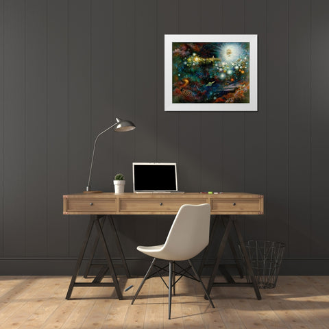 Let There Be Light White Modern Wood Framed Art Print by Bell, Bill