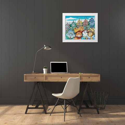 Painted Ladies White Modern Wood Framed Art Print by Bell, Bill