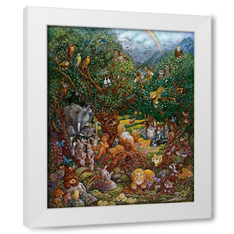 Adam And Eve White Modern Wood Framed Art Print by Bell, Bill