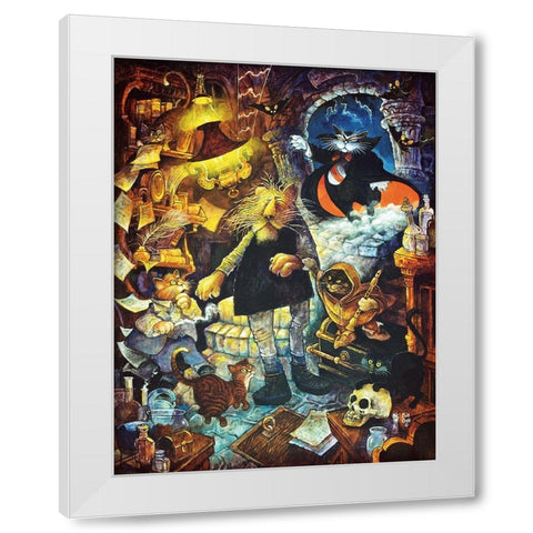 Catulas Castle White Modern Wood Framed Art Print by Bell, Bill