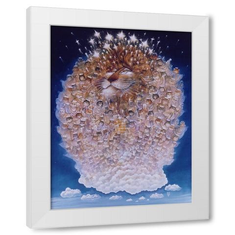 Cat Heaven White Modern Wood Framed Art Print by Bell, Bill