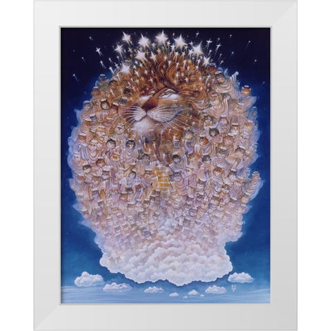 Cat Heaven White Modern Wood Framed Art Print by Bell, Bill