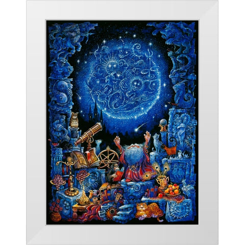 Astrologer 2 White Modern Wood Framed Art Print by Bell, Bill