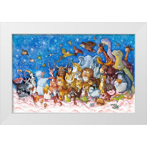 But Still The Work Continued White Modern Wood Framed Art Print by Bell, Bill