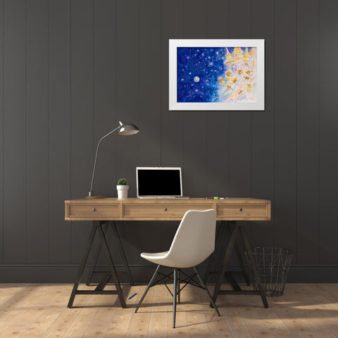 One Starry Day White Modern Wood Framed Art Print by Bell, Bill