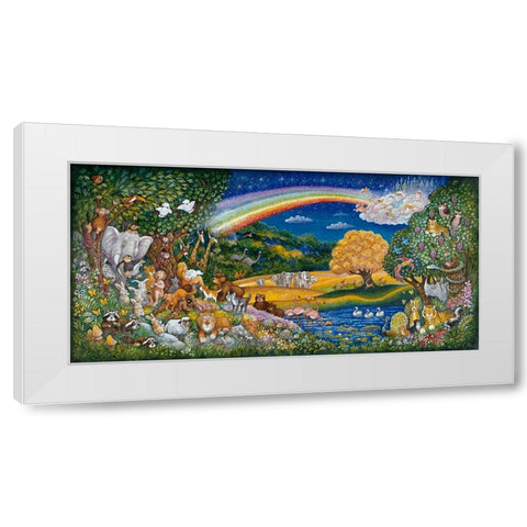 Put Them In The Garden White Modern Wood Framed Art Print by Bell, Bill