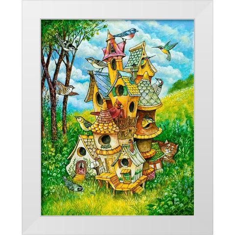 Tweeties Condo White Modern Wood Framed Art Print by Bell, Bill