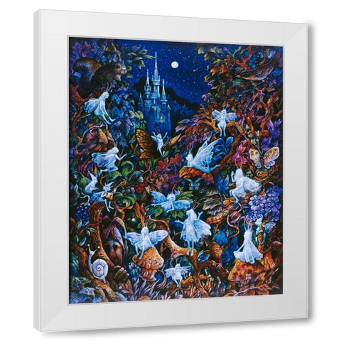 Blue Fairies White Modern Wood Framed Art Print by Bell, Bill