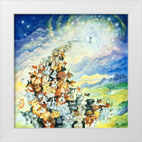 And God Created Dogs 2 White Modern Wood Framed Art Print by Bell, Bill