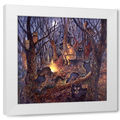 David/23Rd Psalm White Modern Wood Framed Art Print by Bell, Bill