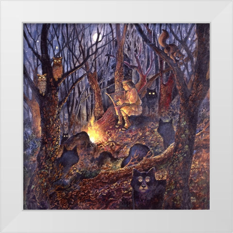 David/23Rd Psalm White Modern Wood Framed Art Print by Bell, Bill