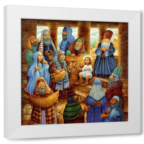 J C In Temple White Modern Wood Framed Art Print by Bell, Bill