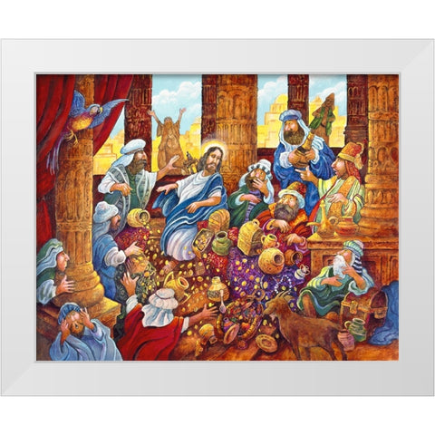 J.C. And Money Lendors White Modern Wood Framed Art Print by Bell, Bill