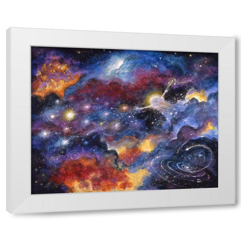 Creation Of Universe White Modern Wood Framed Art Print by Bell, Bill