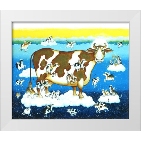 Holy Cow White Modern Wood Framed Art Print by Bell, Bill