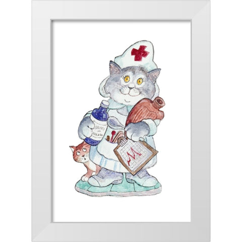 The Nurse White Modern Wood Framed Art Print by Bell, Bill
