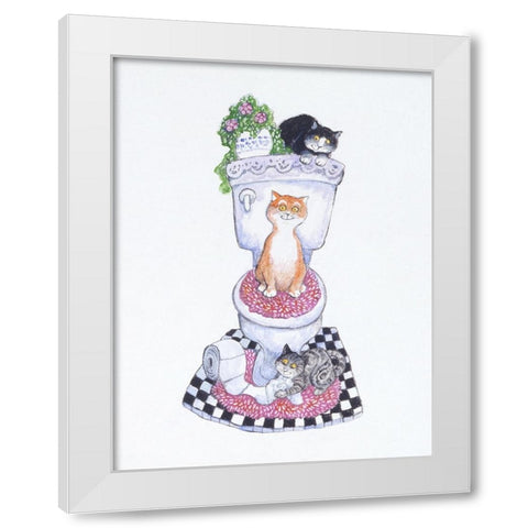 John Cats White Modern Wood Framed Art Print by Bell, Bill